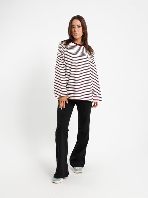 Loose Long Sleeve Striped Tee