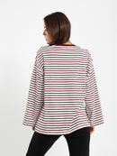 Loose Long Sleeve Striped Tee