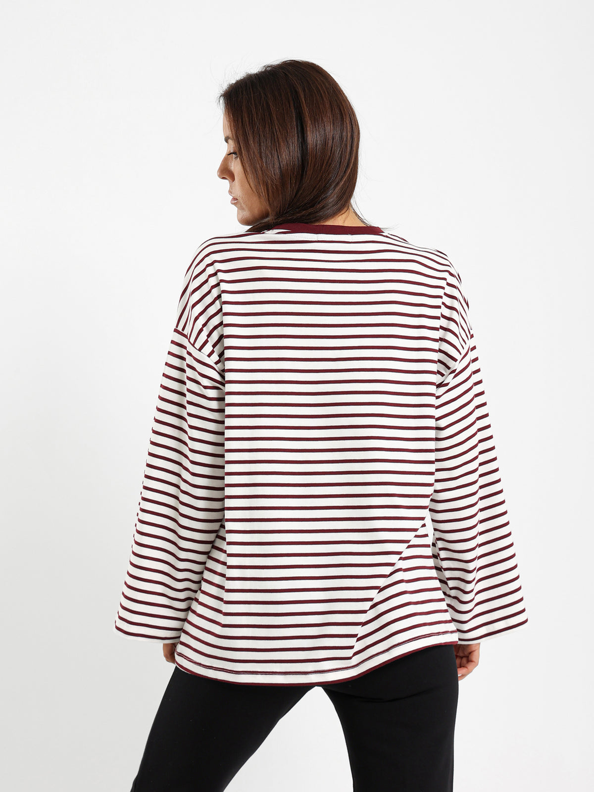 Loose Long Sleeve Striped Tee