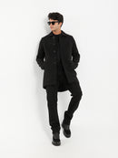 Button Closure Coat with Side Pockets