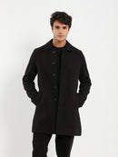 Button Closure Coat with Side Pockets
