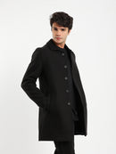 Button Closure Coat with Side Pockets