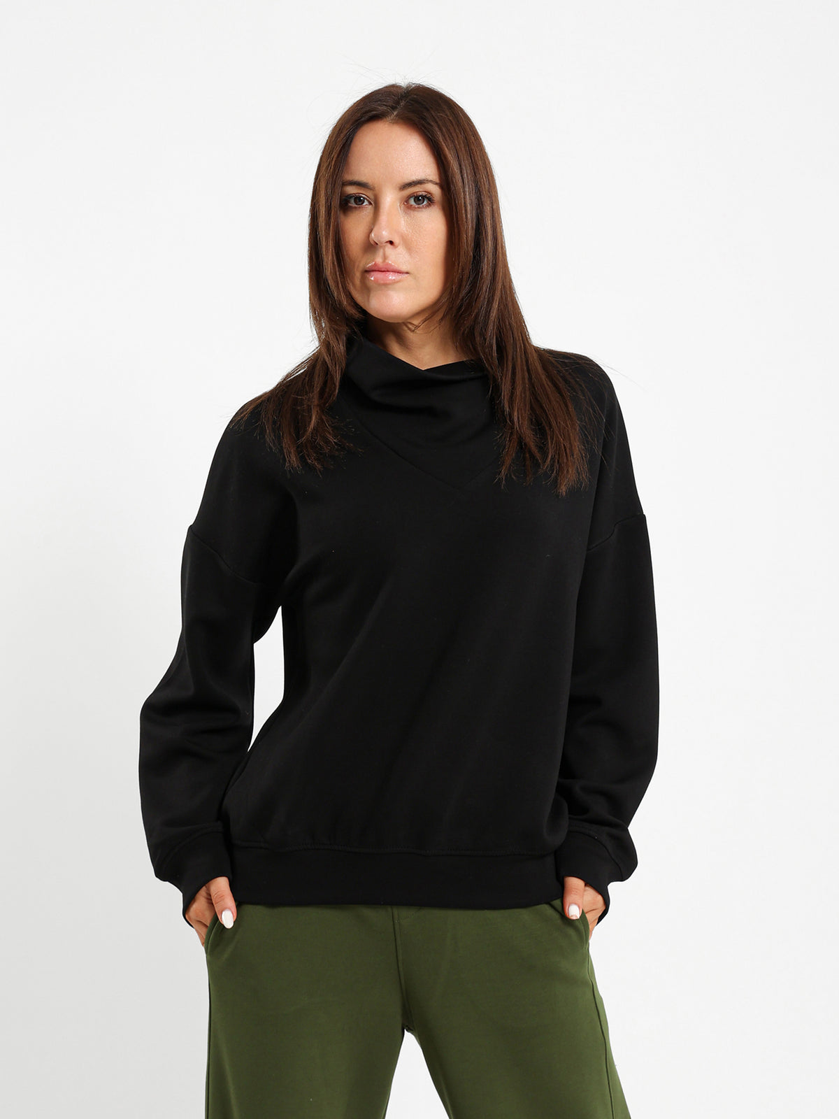 Cowl Neck Sweatshirt