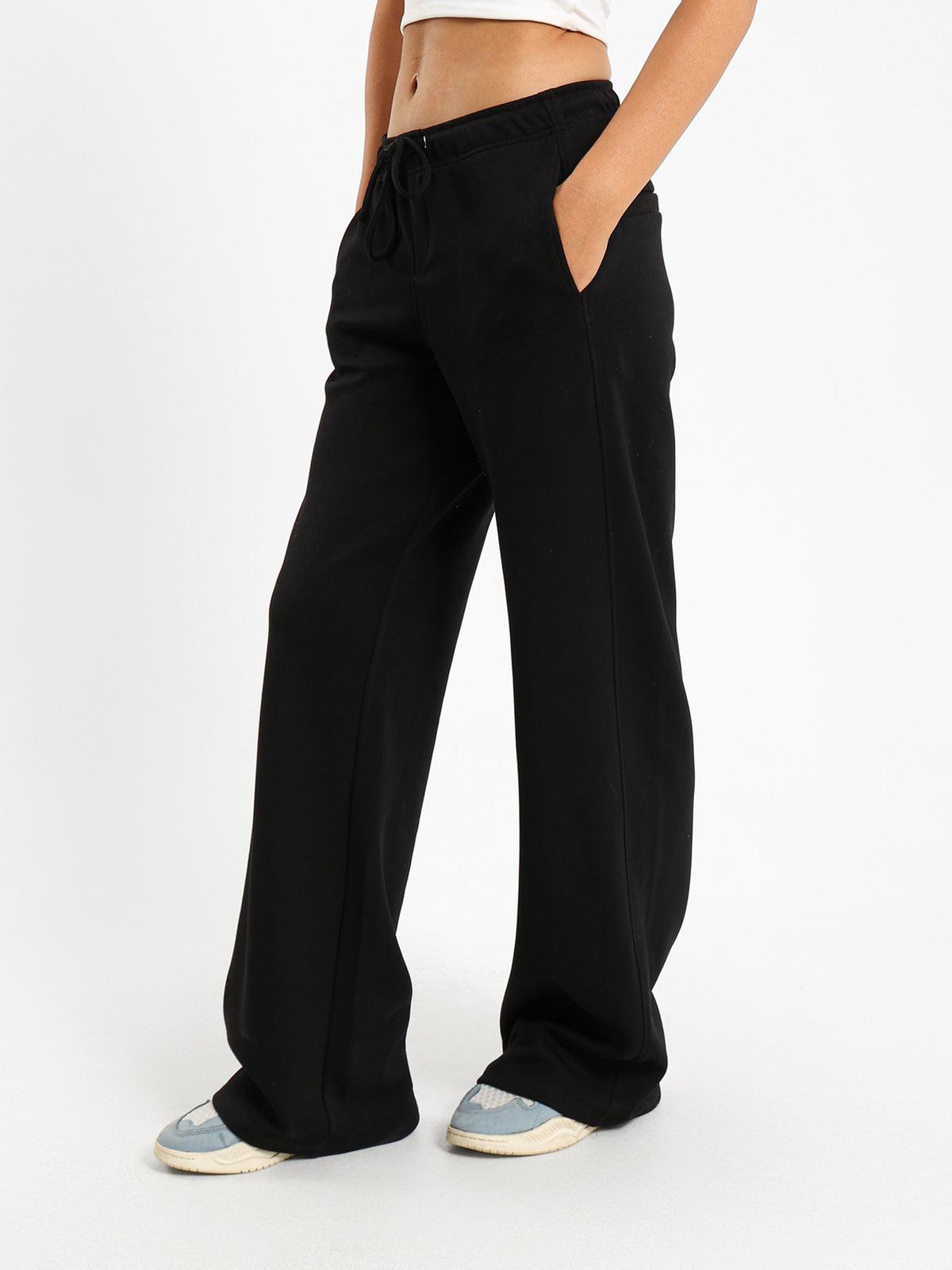 Straight Fit Pants with Drawstring