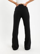 Melton Flared Pants with Slit