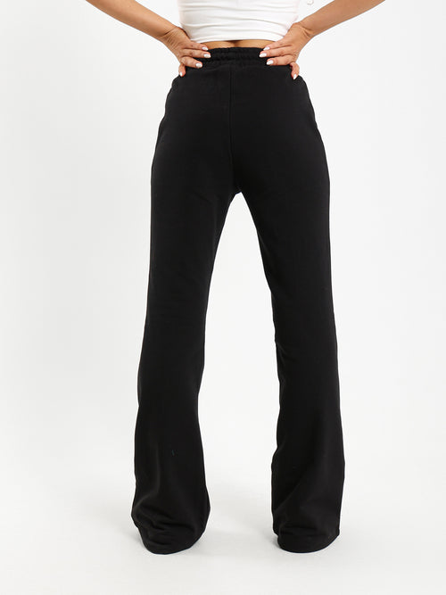 Melton Flared Pants with Slit
