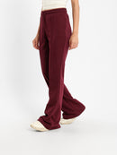 Melton Flared Pants with Slit