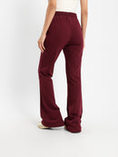 Melton Flared Pants with Slit