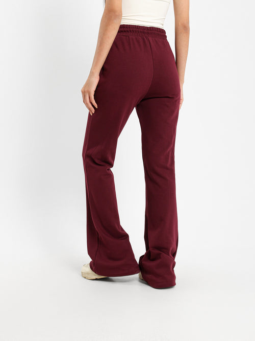 Melton Flared Pants with Slit