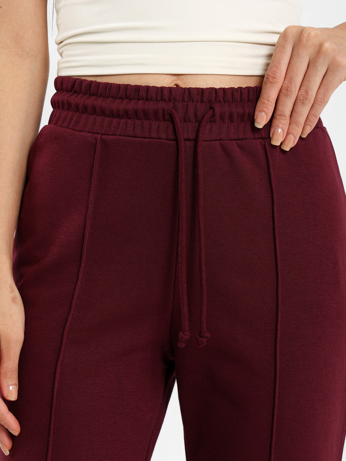 Melton Flared Pants with Slit