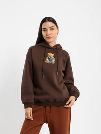 Oversized Hoodie with Teddy Detail