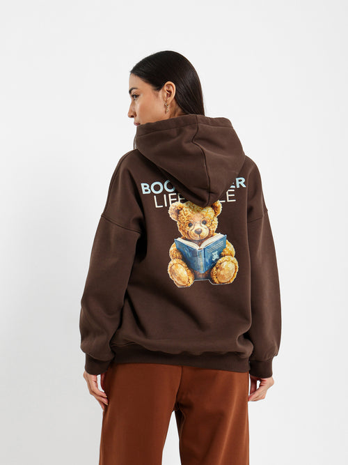 Oversized Hoodie with Teddy Detail