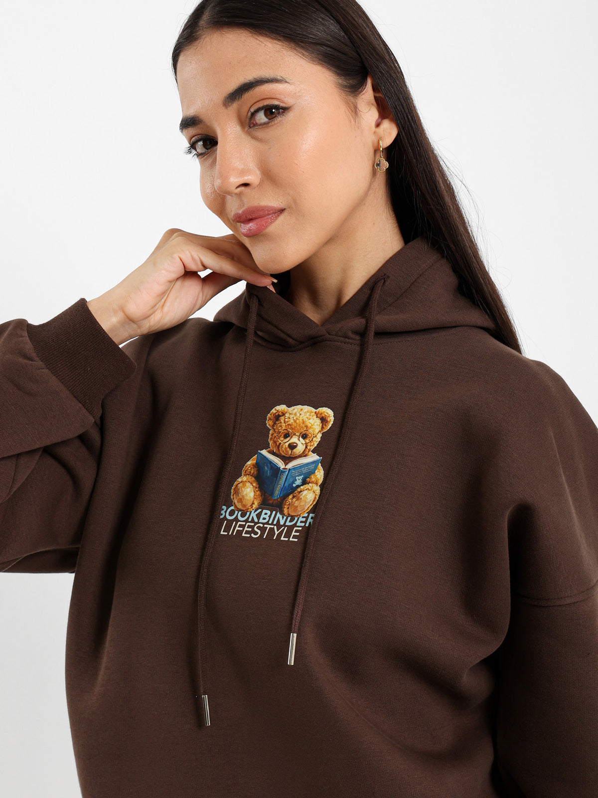 Oversized Hoodie with Teddy Detail