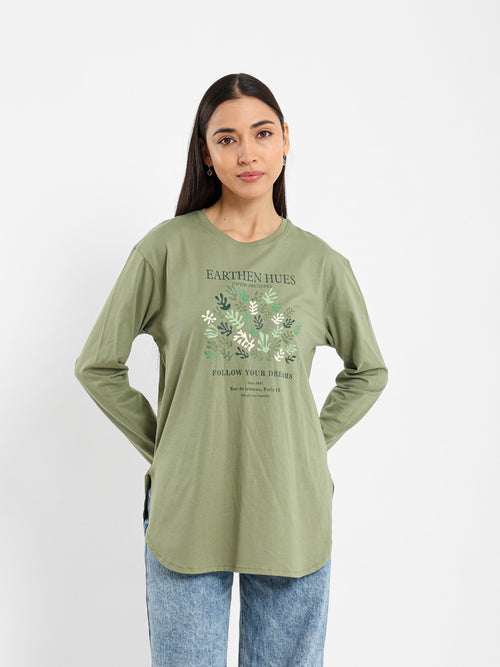Long Sleeve Tee with Gallery Print