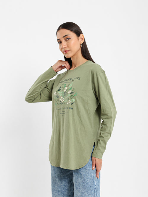 Long Sleeve Tee with Gallery Print