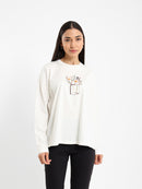 Long Sleeve Tee with Vase Print