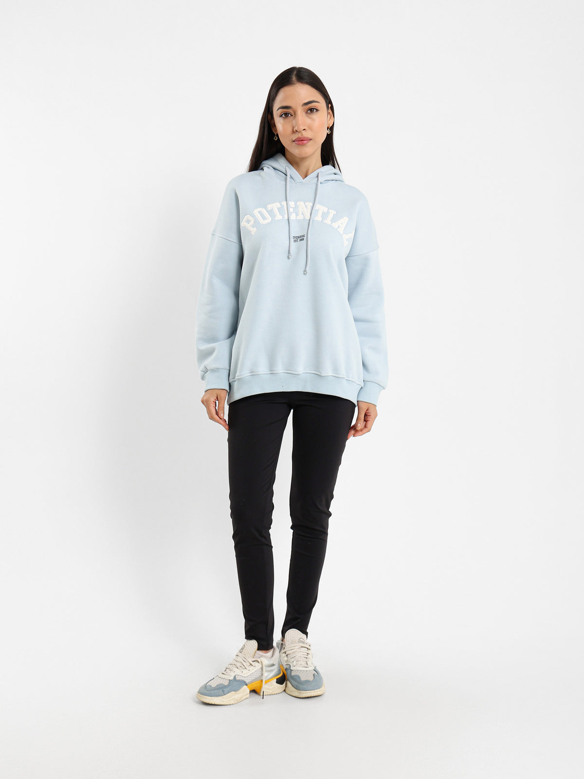 Oversized Hoodie with Varsity Detail
