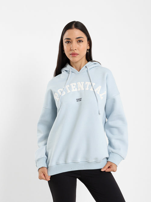 Oversized Hoodie with Varsity Detail