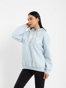 Oversized Hoodie with Varsity Detail