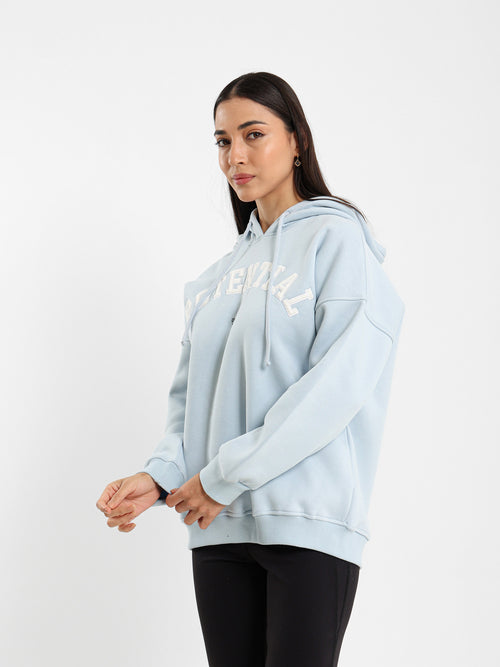 Oversized Hoodie with Varsity Detail