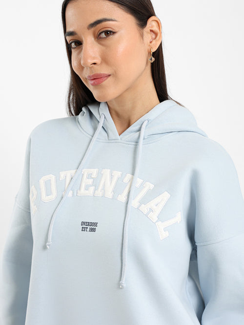 Oversized Hoodie with Varsity Detail