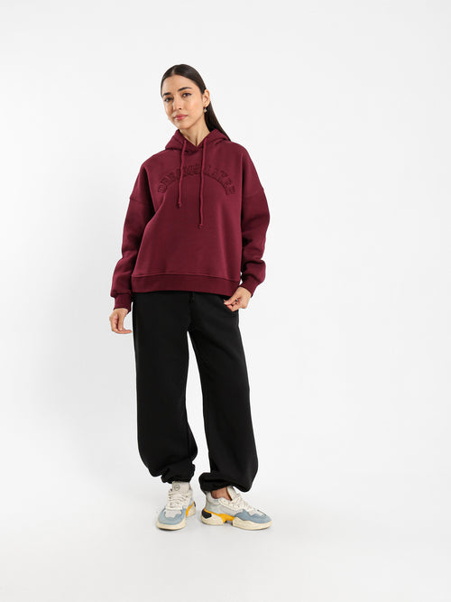 Loose Fit Hoodie with Text