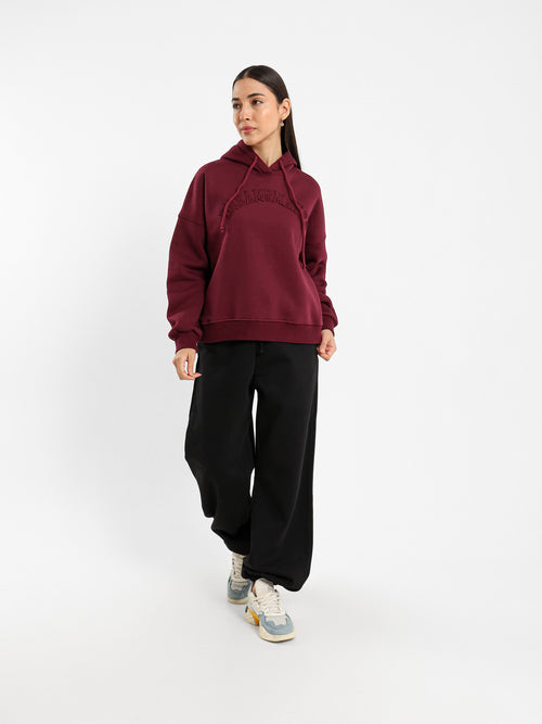 Loose Fit Hoodie with Text