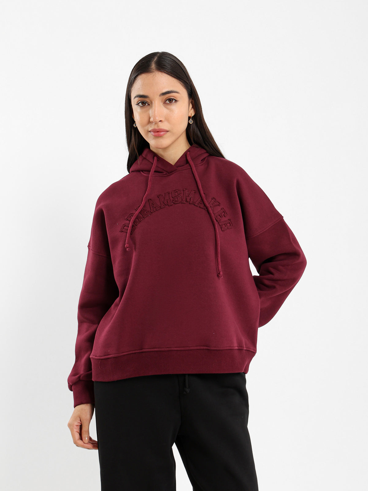 Loose Fit Hoodie with Text
