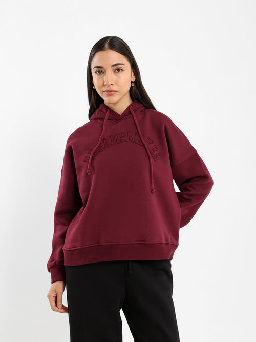 Loose Fit Hoodie with Text
