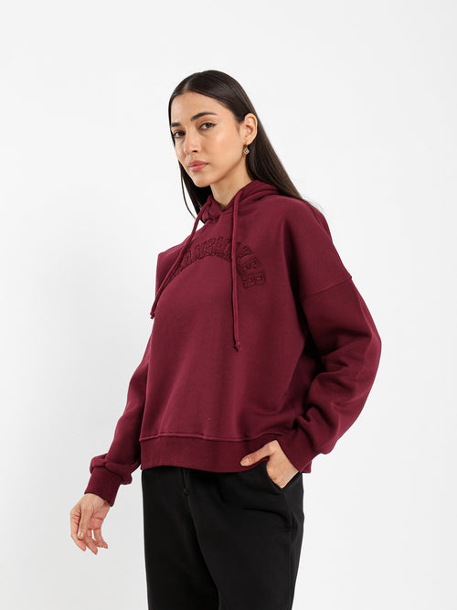 Loose Fit Hoodie with Text