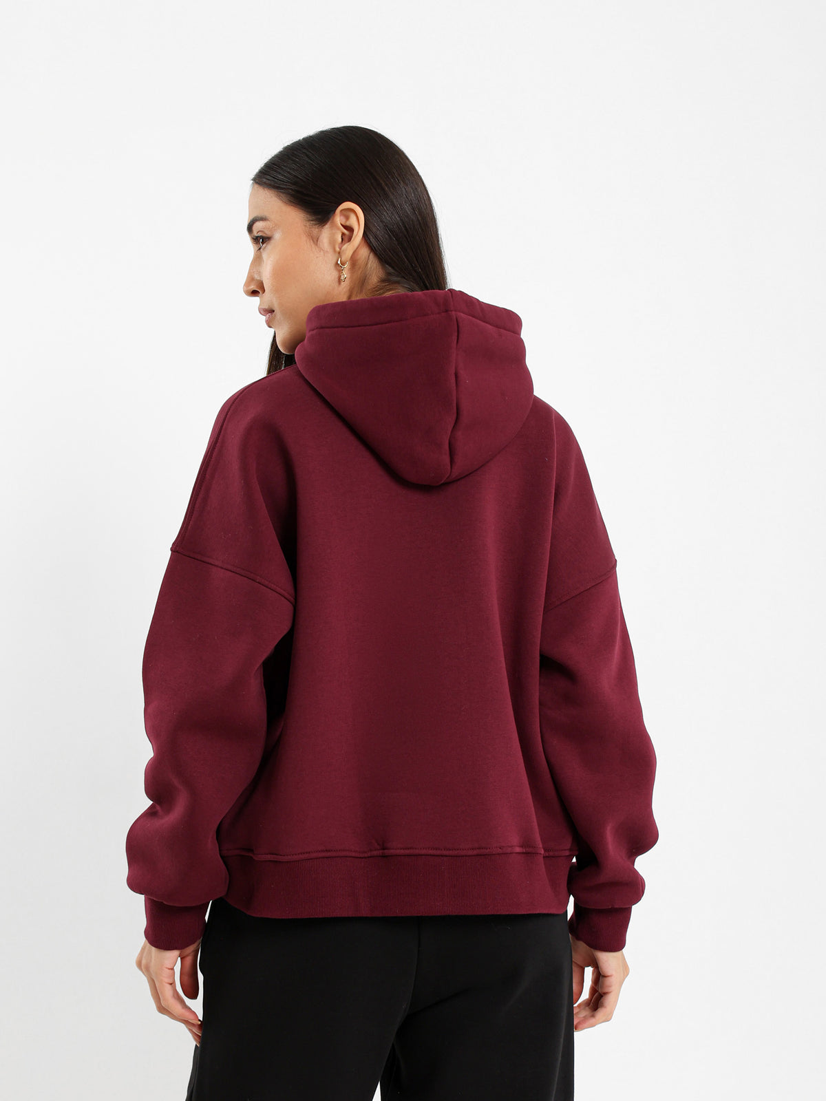 Loose Fit Hoodie with Text