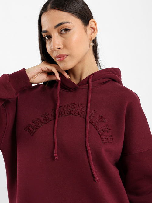 Loose Fit Hoodie with Text