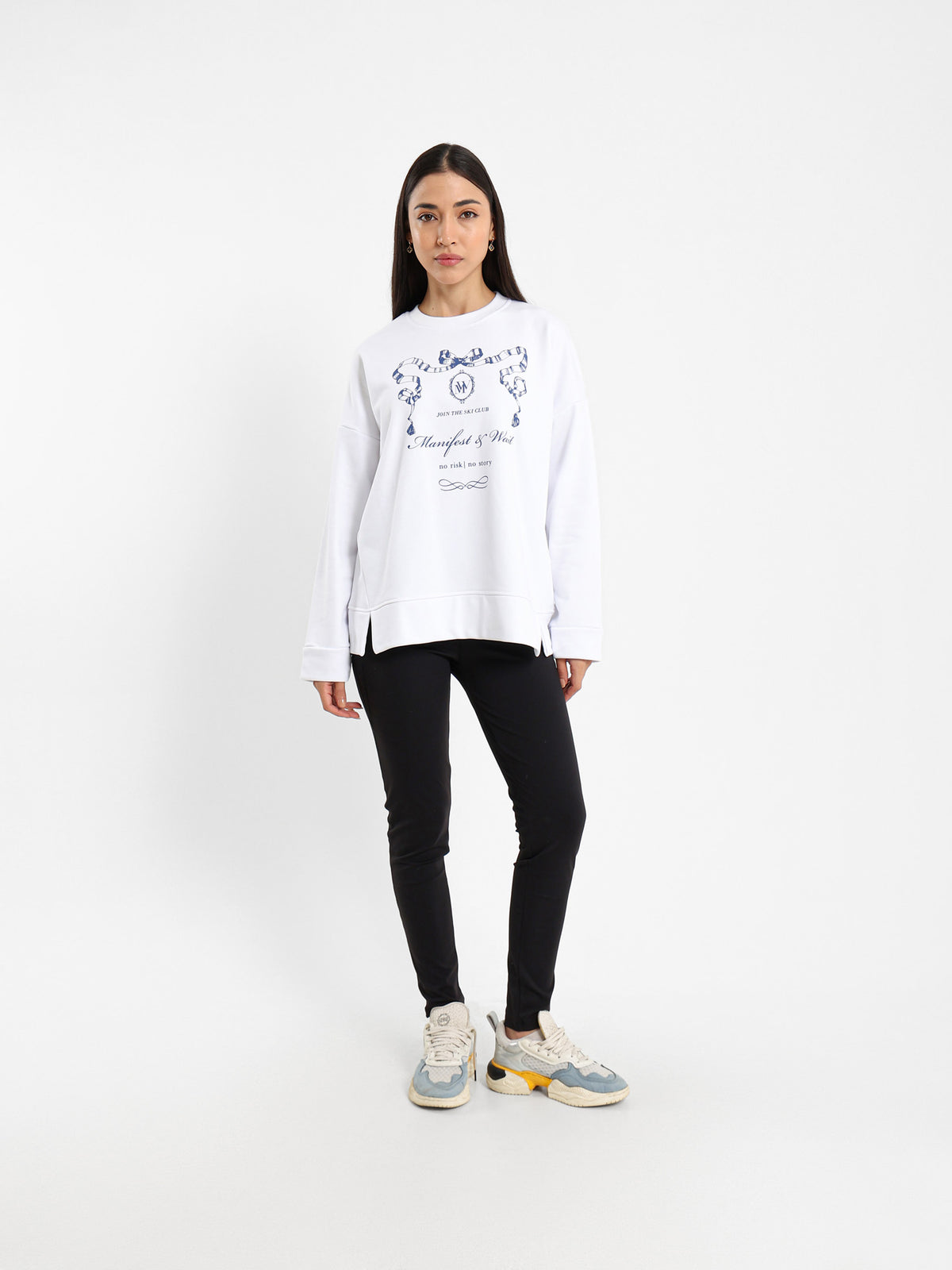 Loose Fit Sweatshirt with Sleeve Detail
