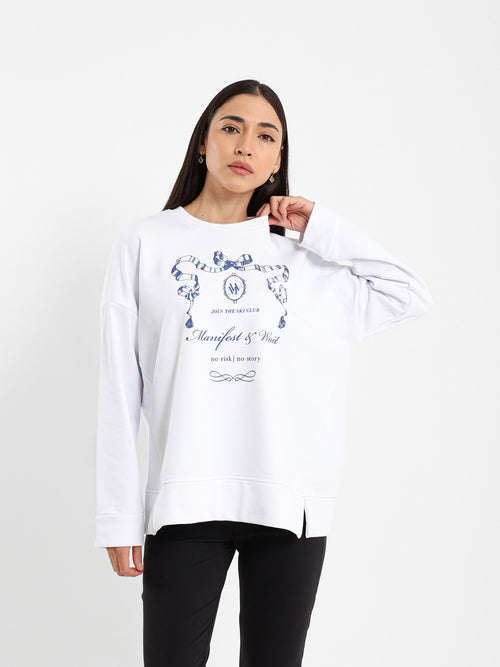 Loose Fit Sweatshirt with Sleeve Detail