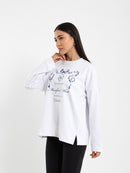 Loose Fit Sweatshirt with Sleeve Detail