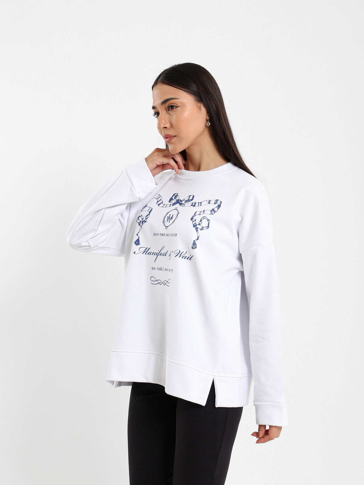 Loose Fit Sweatshirt with Sleeve Detail