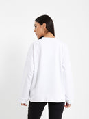 Loose Fit Sweatshirt with Sleeve Detail