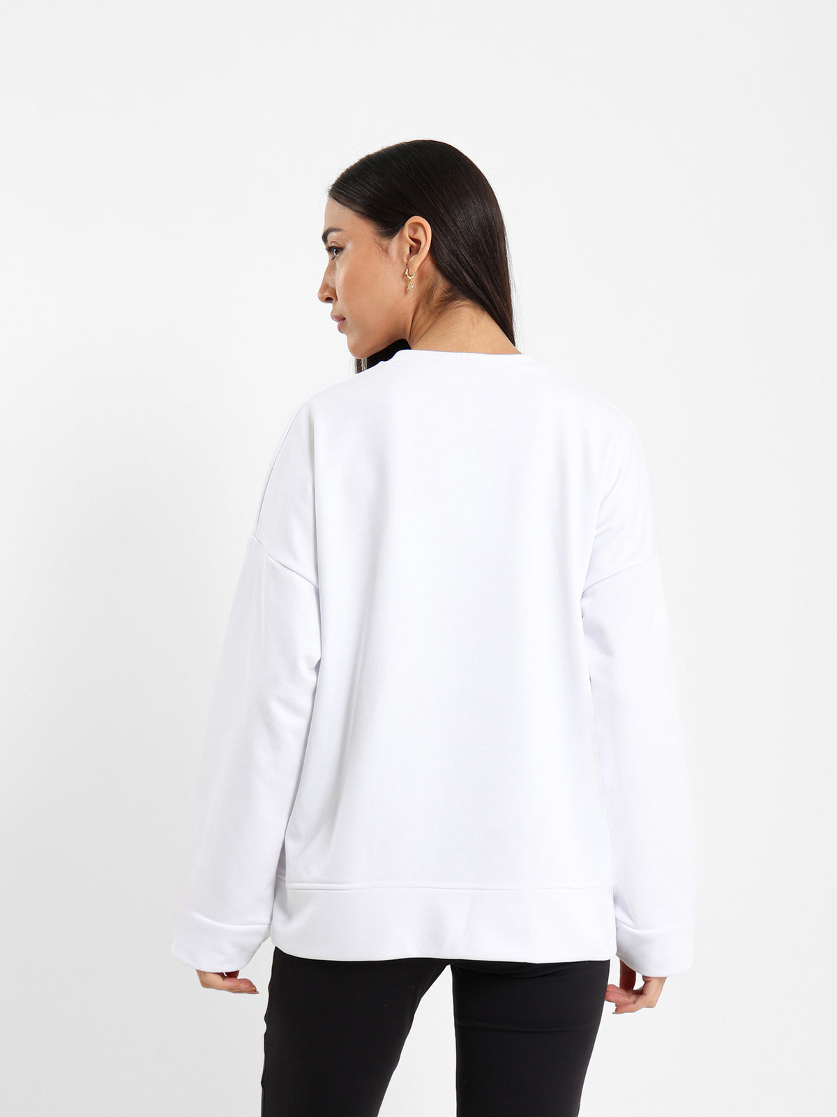 Loose Fit Sweatshirt with Sleeve Detail