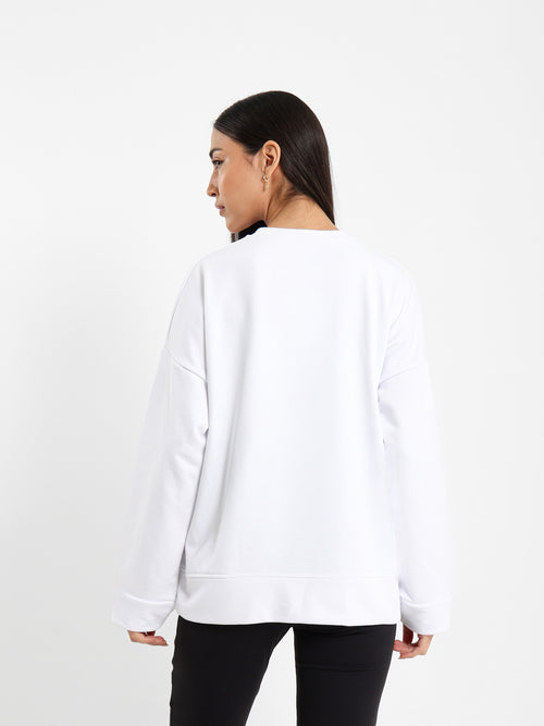 Loose Fit Sweatshirt with Sleeve Detail