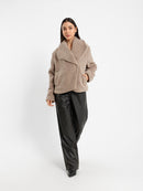Notch Collar Fur Jacket