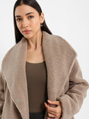 Notch Collar Fur Jacket