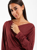 V-Neck Long Sleeve Top