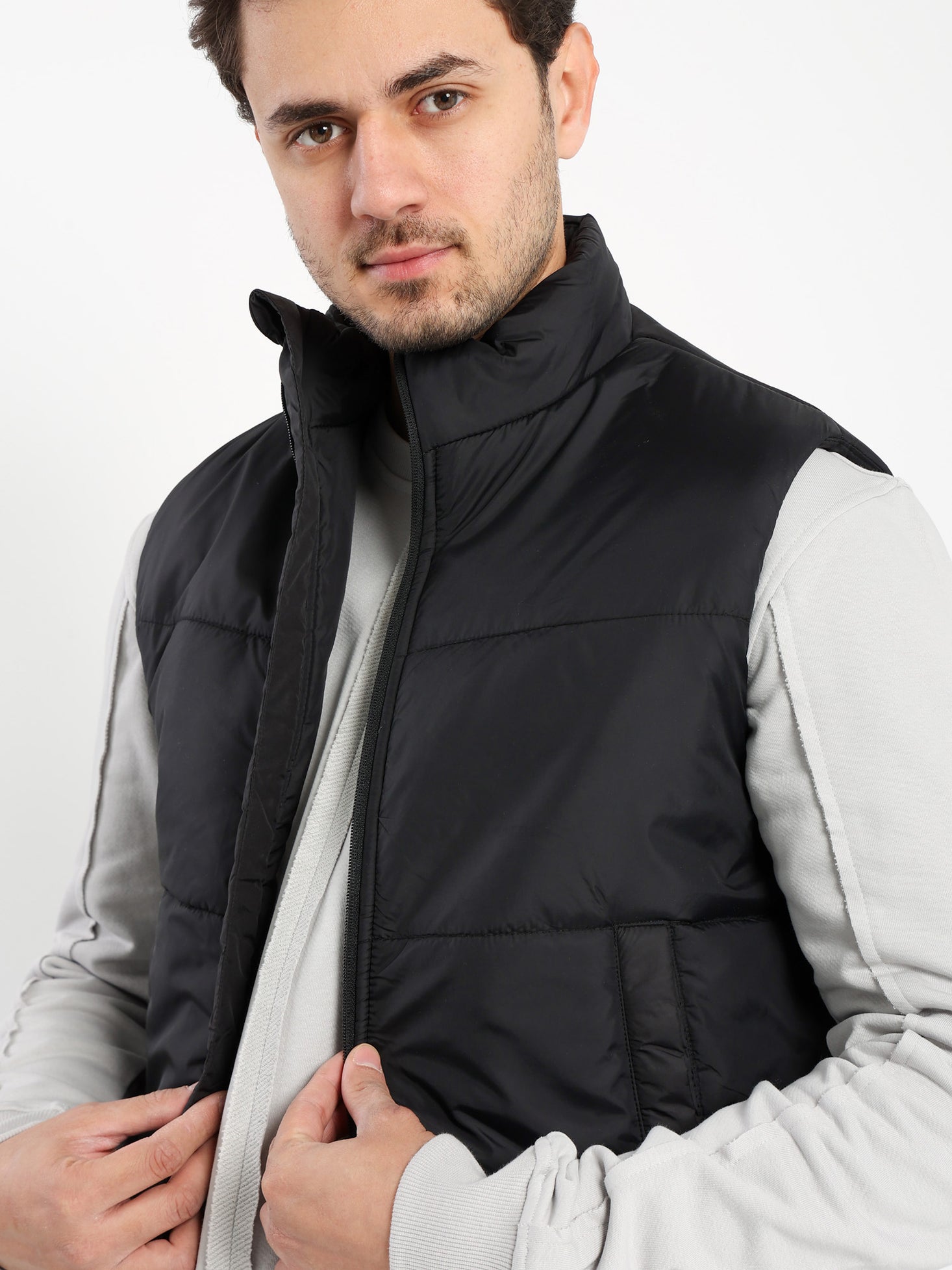 Textured Puffed Vest - Outlet