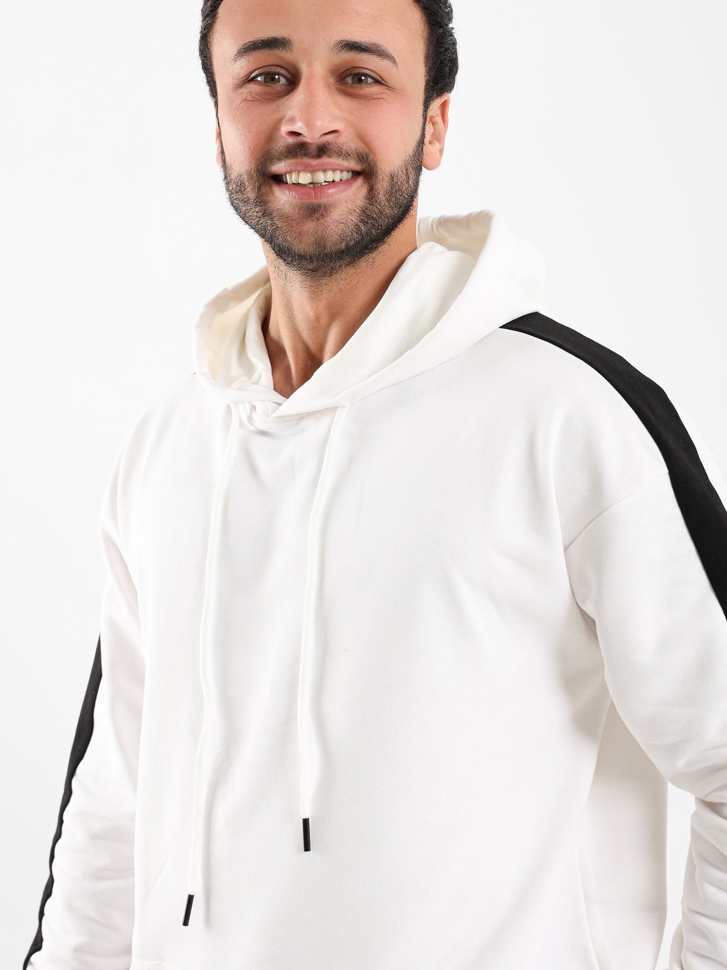 Hoodie With Panels on Sleeves