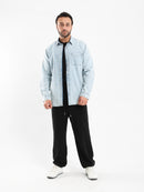 Elastic Waist Sweatpants with Ribbed Hem