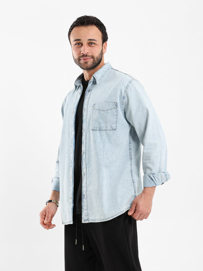 Basic Denim Shirt Long Sleeve - Outlet