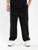 Elastic Waist Sweatpants with Ribbed Hem
