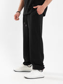 Elastic Waist Sweatpants with Ribbed Hem