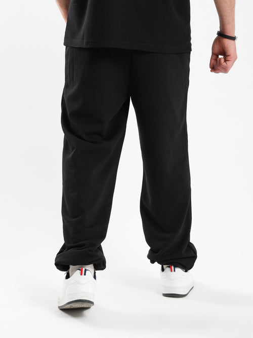 Elastic Waist Sweatpants with Ribbed Hem