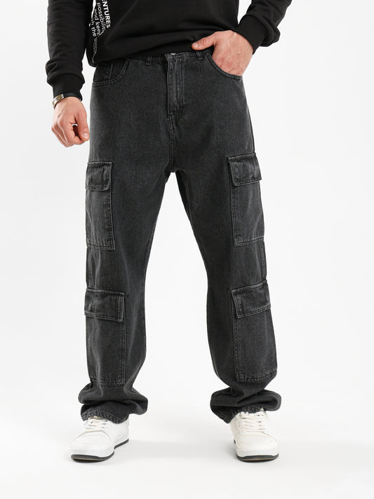 Dark Wash Cargo Jeans